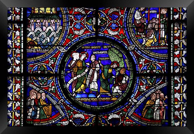   Stained Glass in Canterbury Cathedral Framed Print by Carole-Anne Fooks