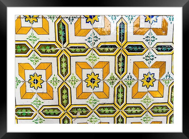 Lisbon's Azulejo Tiles: Artistic Heritage Framed Mounted Print by Steven Dale
