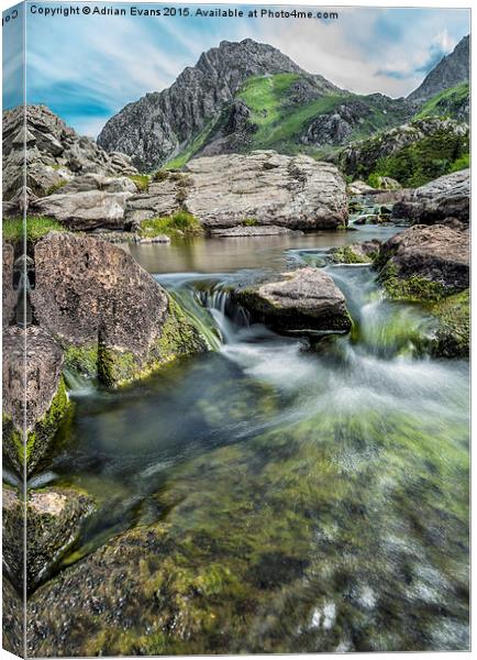 Tryfan In The Ogwen Valley Canvas Print by Adrian Evans