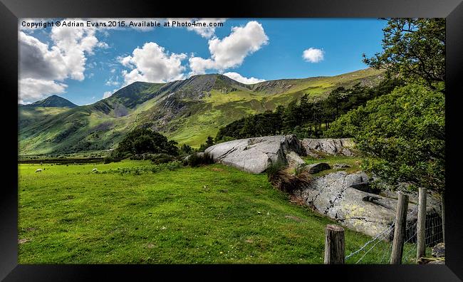 Nant Ffrancon Pass  Framed Print by Adrian Evans