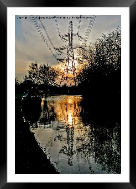  Sunset on the canal  Framed Mounted Print by mark graham