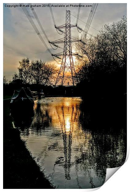  Sunset on the canal  Print by mark graham
