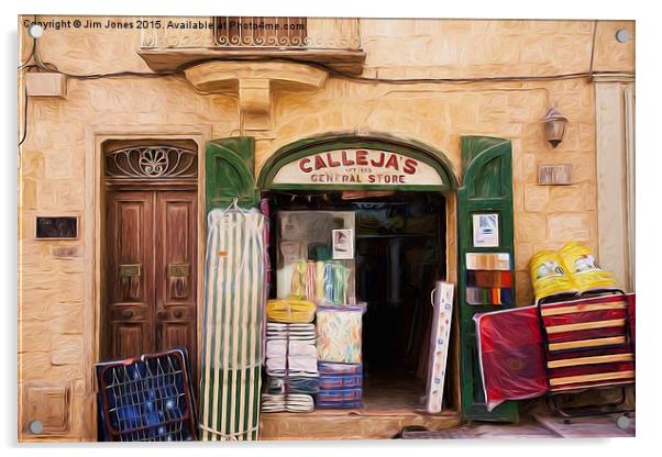  Valletta General Store Acrylic by Jim Jones