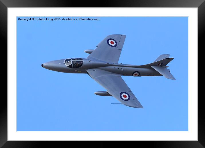 Hawker Hunter jet Framed Mounted Print by Richard Long