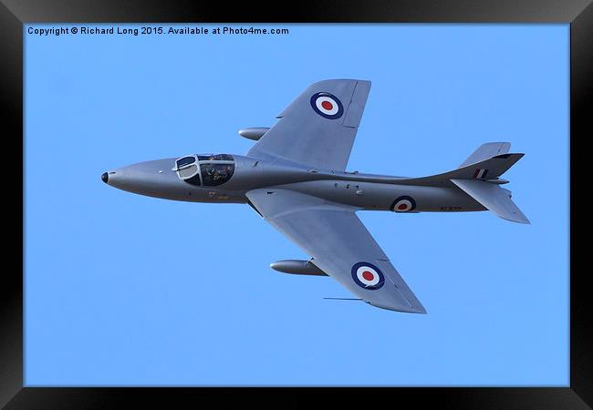  Hawker Hunter jet Framed Print by Richard Long