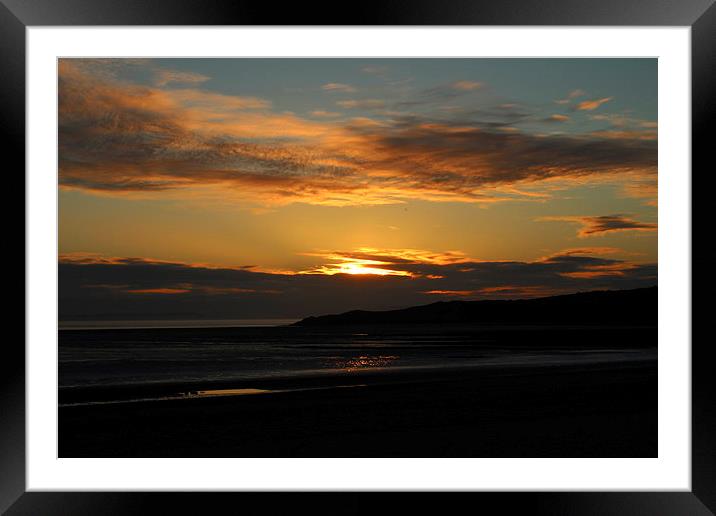  Sand Bay at Sunset Framed Mounted Print by Caroline Hillier