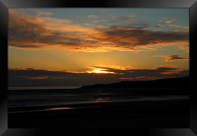  Sand Bay at Sunset Framed Print by Caroline Hillier