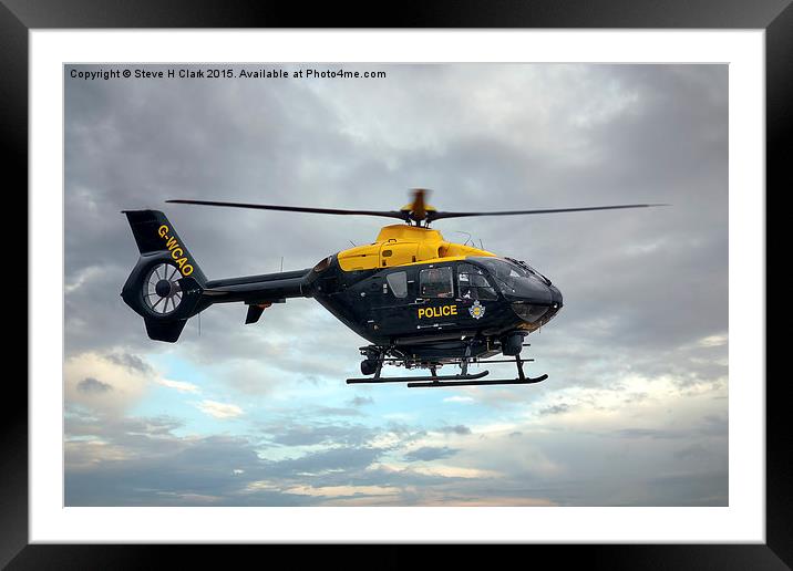 Police Eurocopter EC135T2 Framed Mounted Print by Steve H Clark