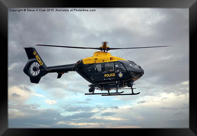 Police Eurocopter EC135T2 Framed Print by Steve H Clark