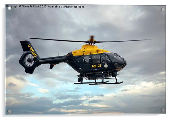 Police Eurocopter EC135T2 Acrylic by Steve H Clark