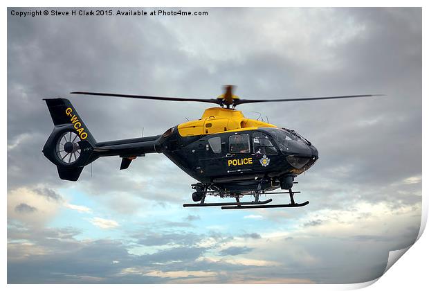 Police Eurocopter EC135T2 Print by Steve H Clark
