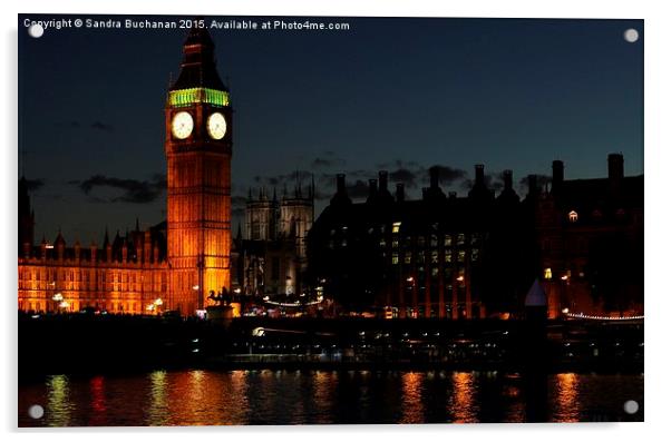  Big Ben at Night Acrylic by Sandra Buchanan