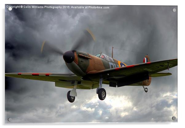  Guy Martin`s Spitfire on Finals Duxford 2015 2 Acrylic by Colin Williams Photography