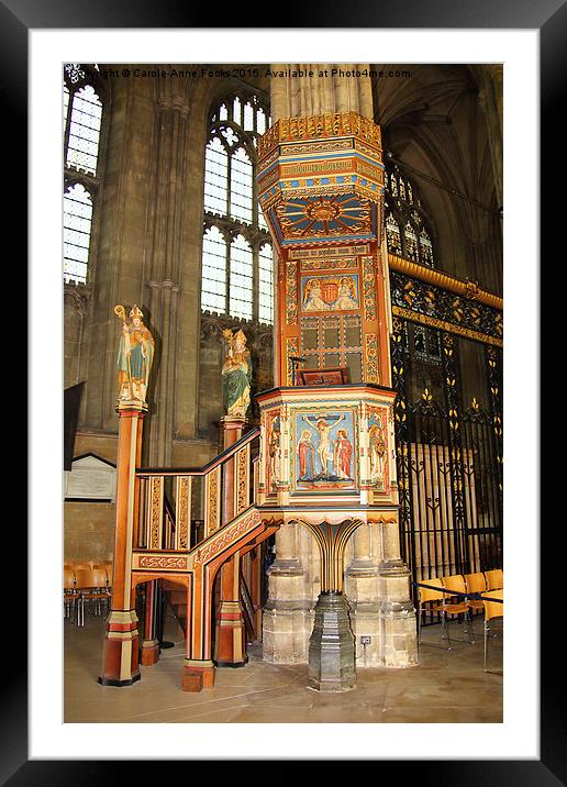  The Pulpit, Canterbury Cathedral Framed Mounted Print by Carole-Anne Fooks