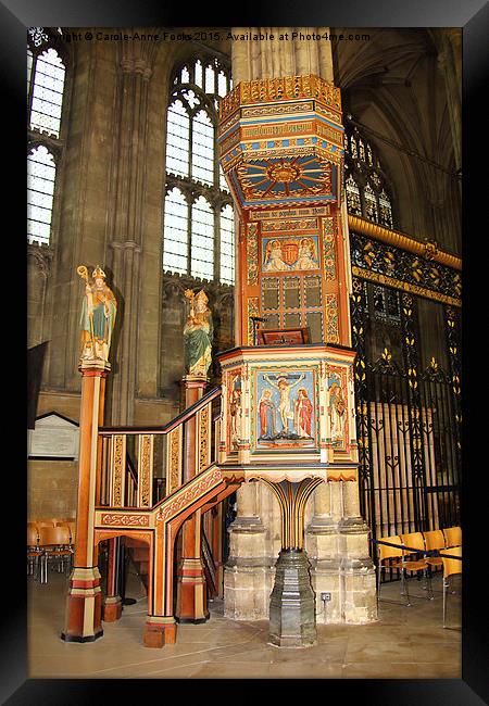  The Pulpit, Canterbury Cathedral Framed Print by Carole-Anne Fooks