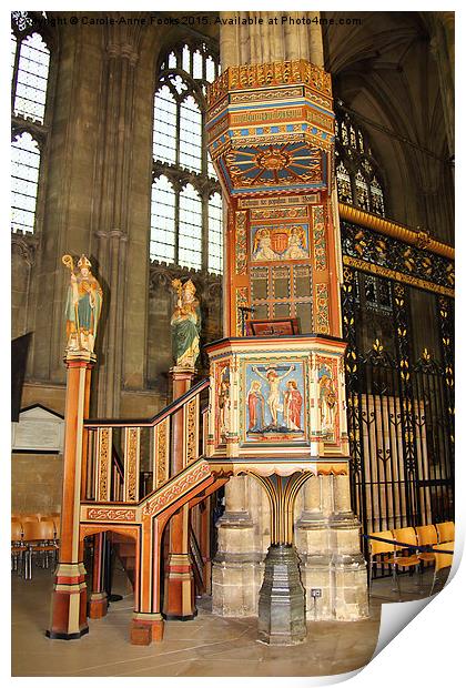  The Pulpit, Canterbury Cathedral Print by Carole-Anne Fooks