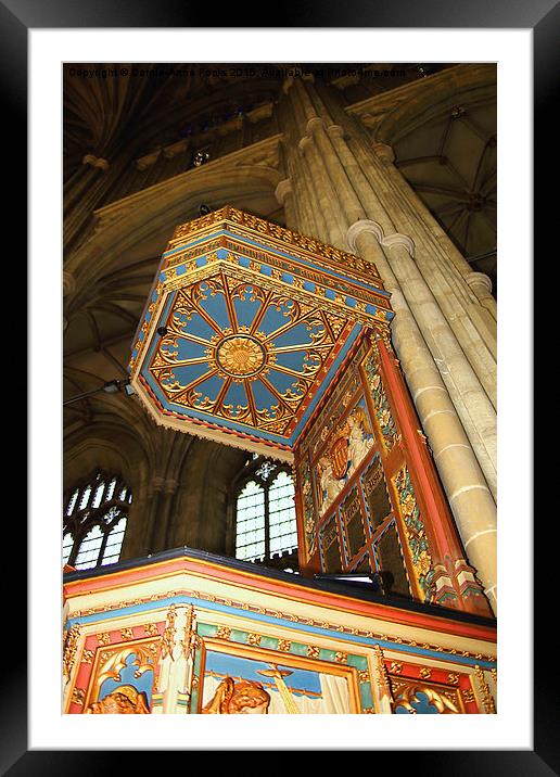   The Pulpit, Canterbury Cathedral Framed Mounted Print by Carole-Anne Fooks