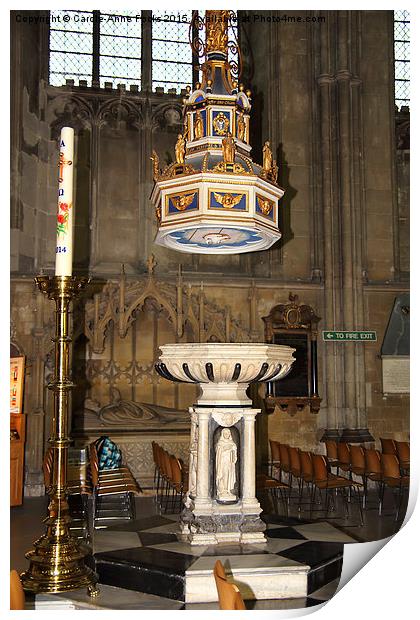  The Font Canterbury Cathedral Print by Carole-Anne Fooks