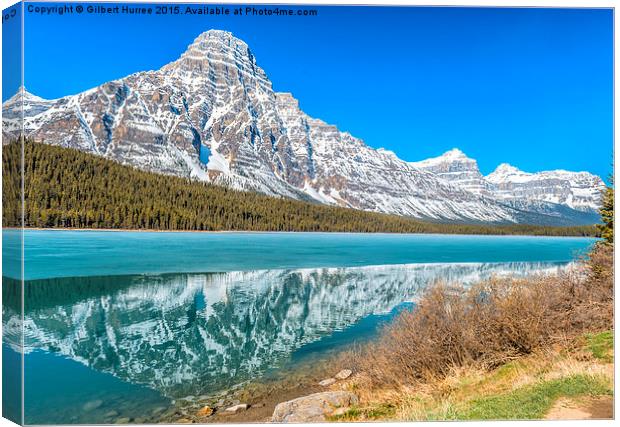 'The Crystal Mirrors: Canadian Rockies' Canvas Print by Gilbert Hurree