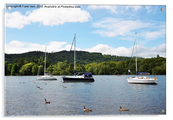  Yachts lie at anchor on Windermere Acrylic by Frank Irwin