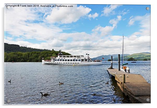  A cruise boat sets out on Windermere Acrylic by Frank Irwin