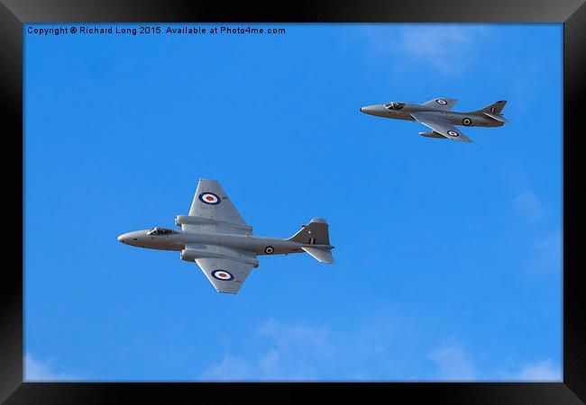 Two jets from the past Framed Print by Richard Long