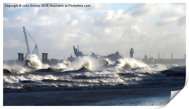  Storm in Liverpool Bay Print by John Devine