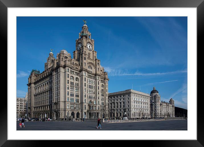  The Three Graces, Liverpool, England Framed Mounted Print by Dave Wood
