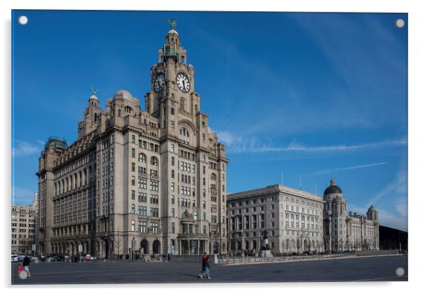  The Three Graces, Liverpool, England Acrylic by Dave Wood