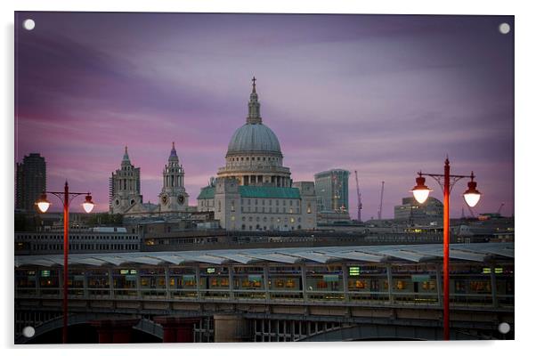 St Pauls Dusk Acrylic by David French