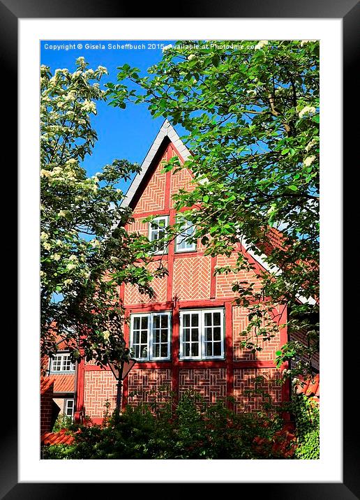 Timber-framed House in Luneburg Framed Mounted Print by Gisela Scheffbuch