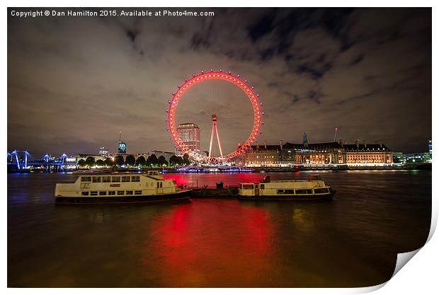  London Eye from The Thames Print by Dan Hamilton