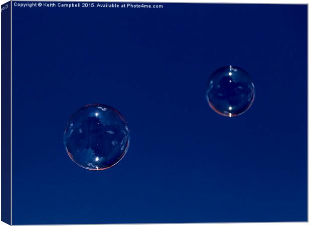  Blue Bubbles Canvas Print by Keith Campbell