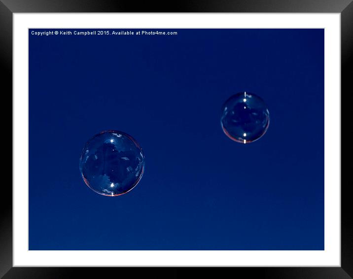  Blue Bubbles Framed Mounted Print by Keith Campbell