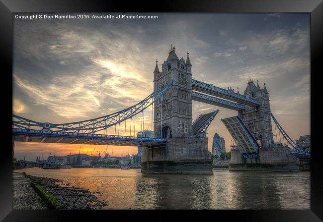 Tower Bridge at sunset Framed Print by Dan Hamilton