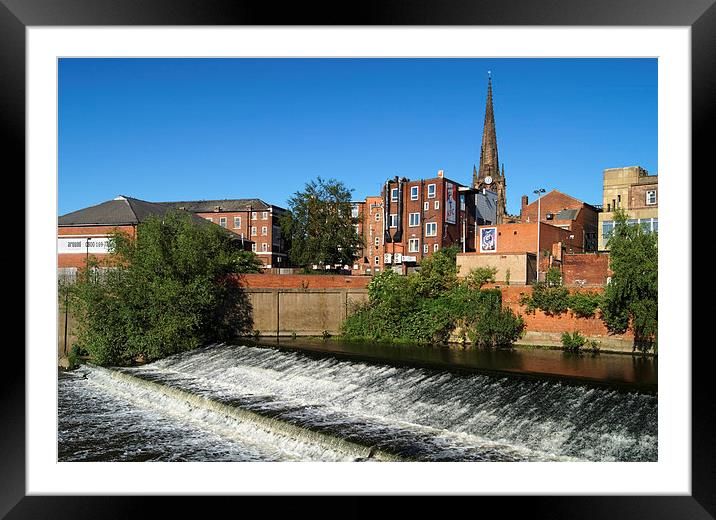 Rotherham Town Centre and River Don  Framed Mounted Print by Darren Galpin