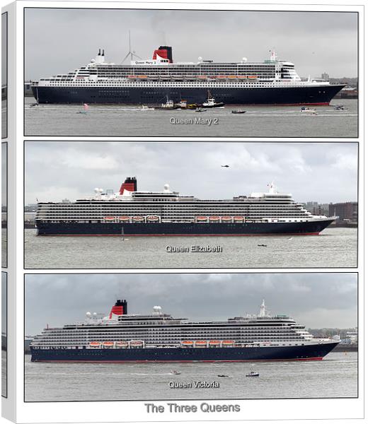  The Three Queens of Cunard. Canvas Print by Rob Lester