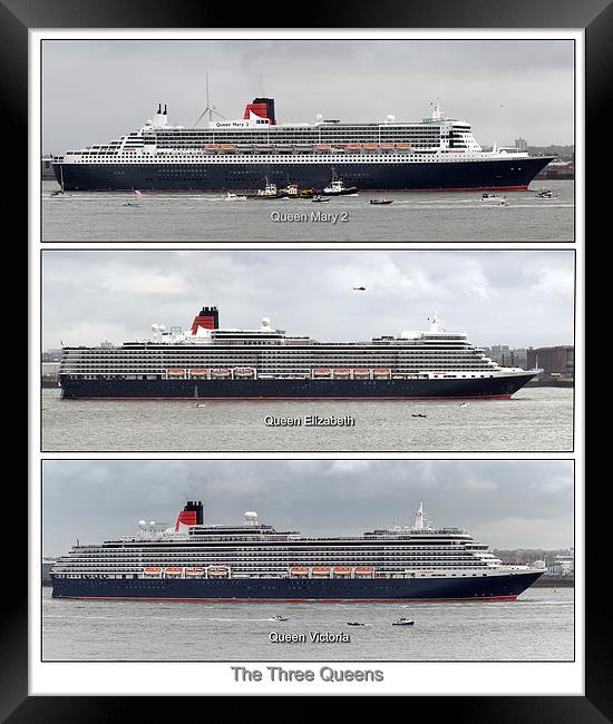  The Three Queens of Cunard. Framed Print by Rob Lester