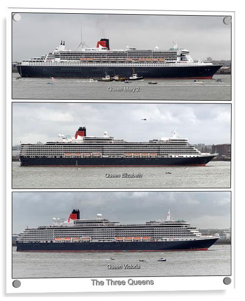  The Three Queens of Cunard. Acrylic by Rob Lester