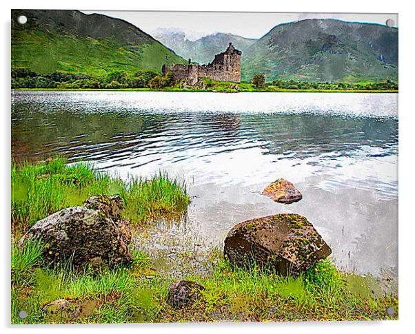 Majestic Kilchurn Castle Standing Tall by Loch Awe Acrylic by dale rys (LP)