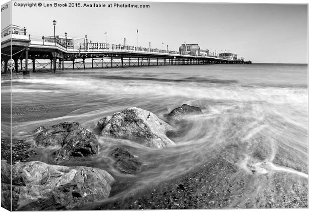 Worthing Pier Canvas Print by Len Brook