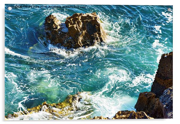 Coastal Drama in Cascais Portugal Acrylic by Steven Dale
