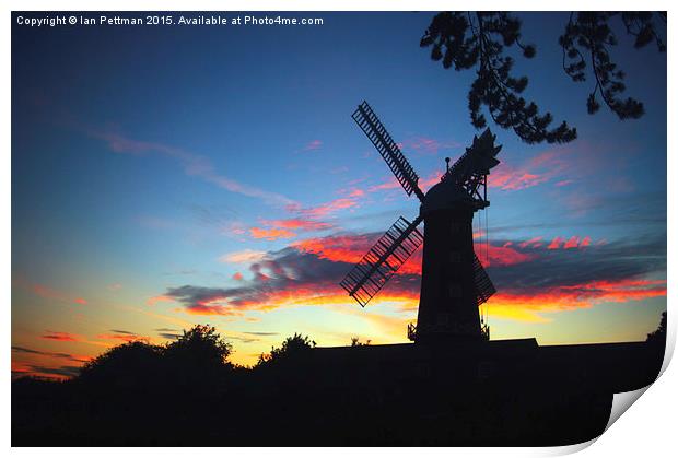 The Mill at Sunset Print by Ian Pettman