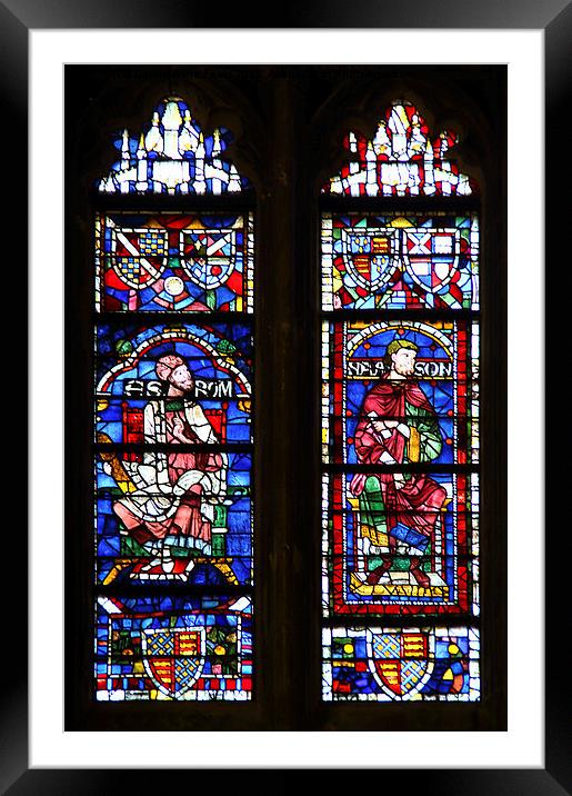  Stained Glass in Canterbury Cathedral Framed Mounted Print by Carole-Anne Fooks