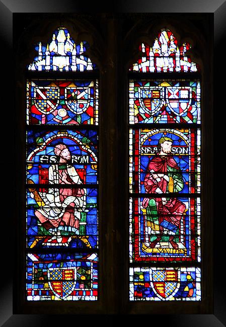  Stained Glass in Canterbury Cathedral Framed Print by Carole-Anne Fooks