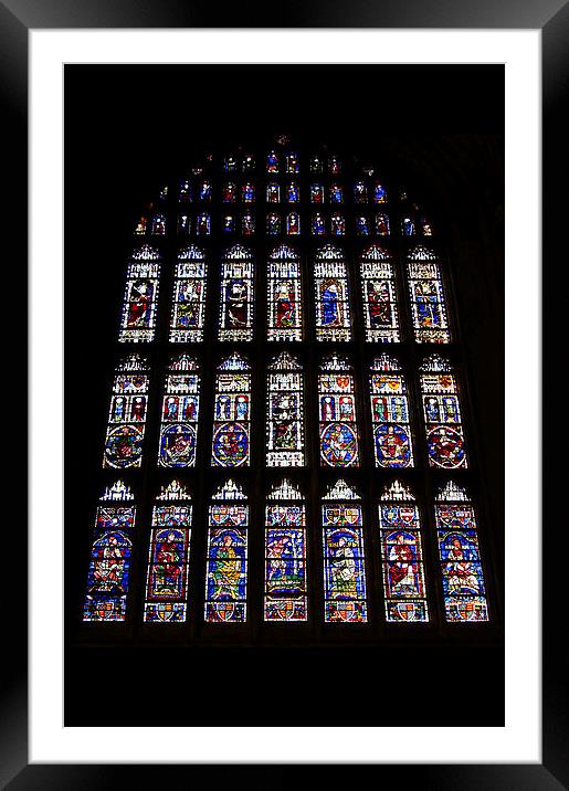   The Great South Window Canterbury Cathedral Framed Mounted Print by Carole-Anne Fooks