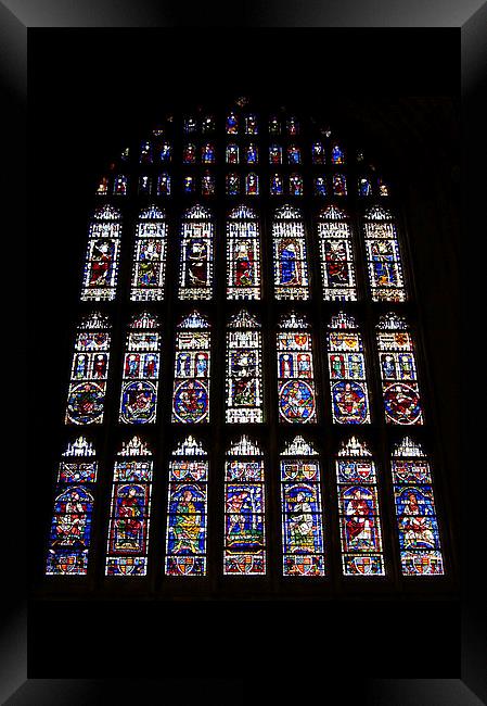   The Great South Window Canterbury Cathedral Framed Print by Carole-Anne Fooks