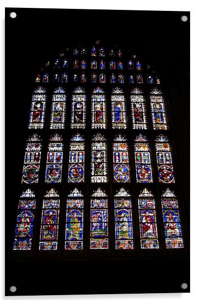   The Great South Window Canterbury Cathedral Acrylic by Carole-Anne Fooks