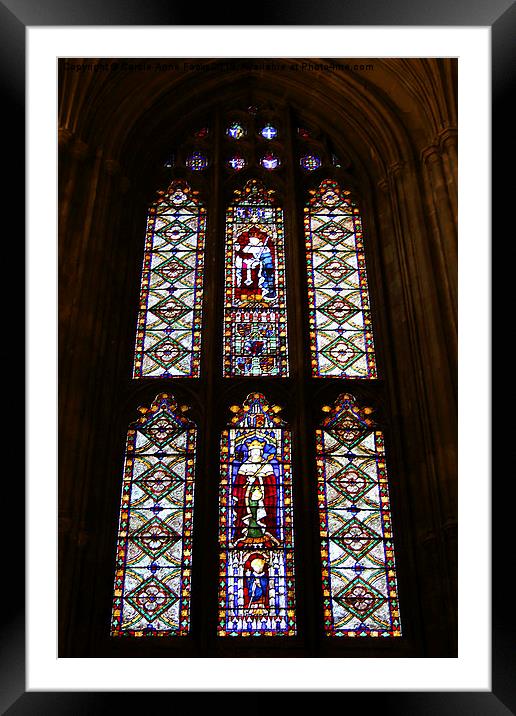 Stained Glass, Canterbury Cathedral Framed Mounted Print by Carole-Anne Fooks