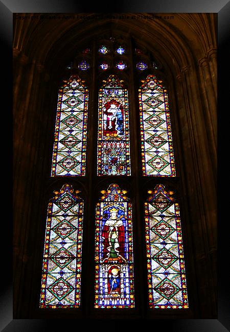 Stained Glass, Canterbury Cathedral Framed Print by Carole-Anne Fooks